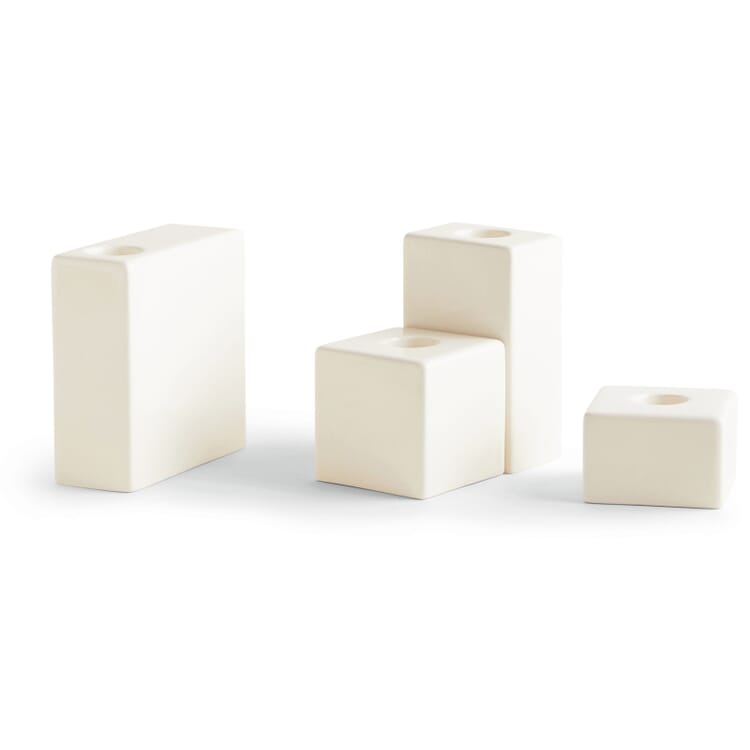 Bougeoir 4 Blocks, Blanc