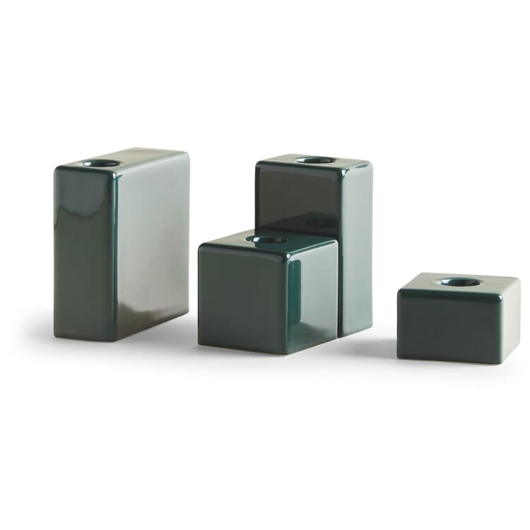 Candle Holder 4 Blocks, Green