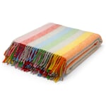 Couverture en laine vierge rayée multicolore