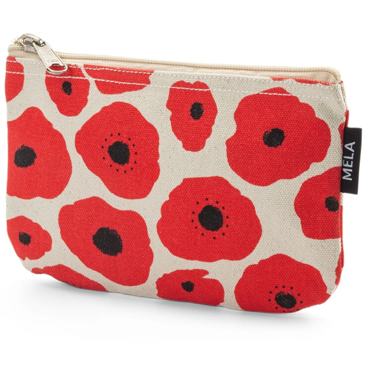 Opgeruimde bloemenprint, rood-natuur