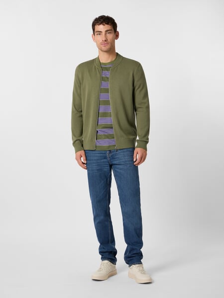 Chaleco de punto para hombre con cremallera Verde oliva, Tragebild