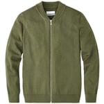 Men's cardigan with zip Olive green