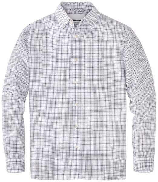 Herrenhemd Seersucker Weiß-Navy