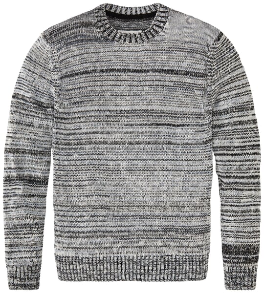Herren-Strickpullover meliert Blau-Grau