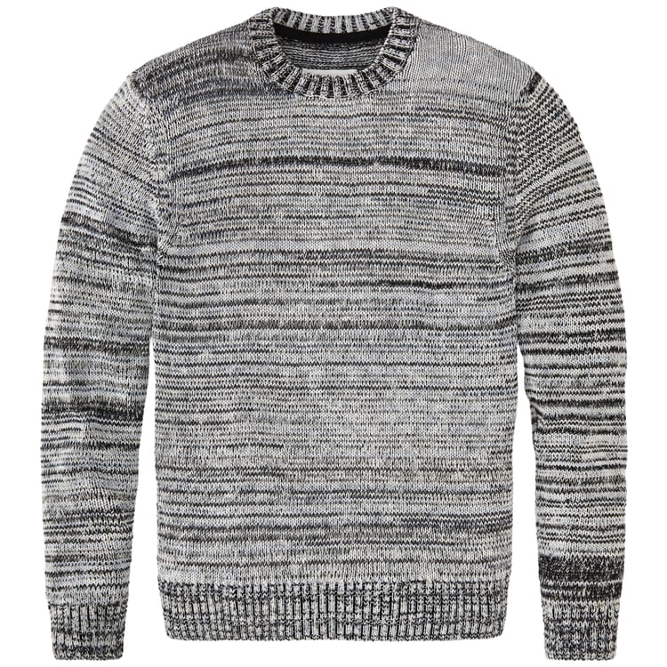 Pull en maille pour homme, chiné, Bleu-gris