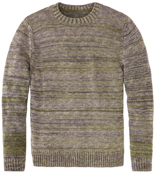 Men's knitted sweater mottled Green-purple