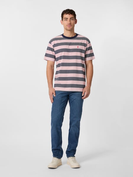 Herren-Streifenshirt Blau-Rot-Weiß, Tragebild