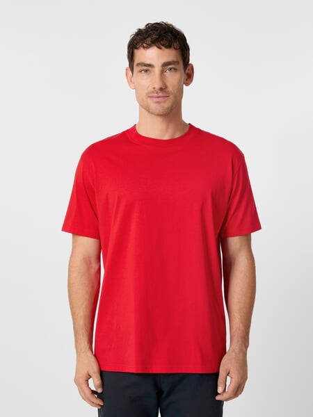 Heren-T-shirt van katoen Rood, gepresenteerd op een model