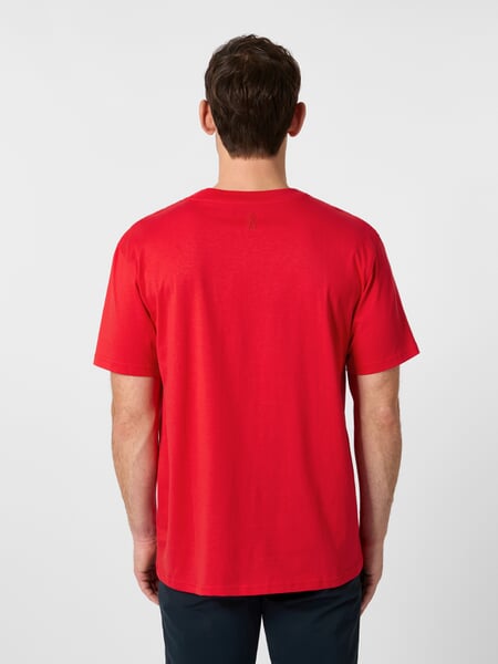 Herren-T-Shirt Baumwolle Rot, Tragebild