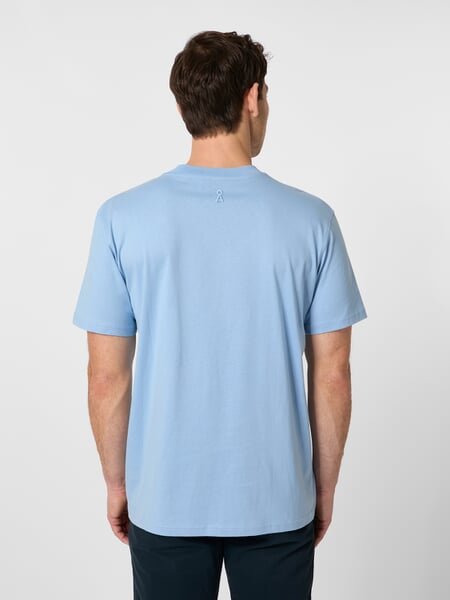 Men's Cotton T-Shirt Light Blue, presented on a model