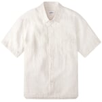 Mens linen shirt striped White stone