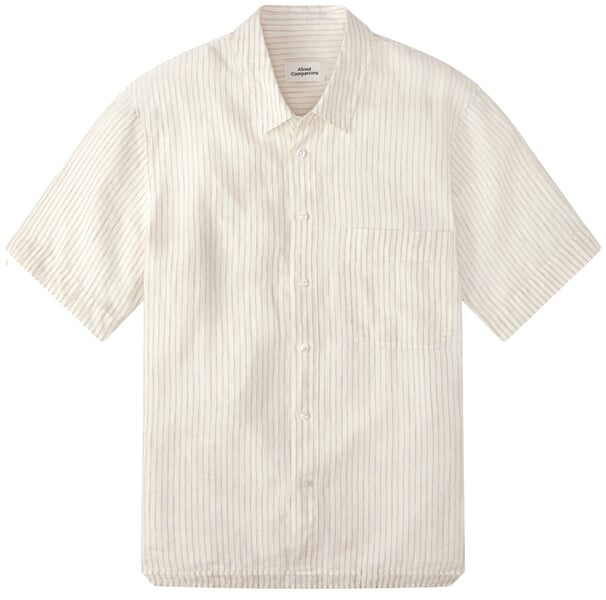Chemise en lin à rayures pour homme Pierre blanche