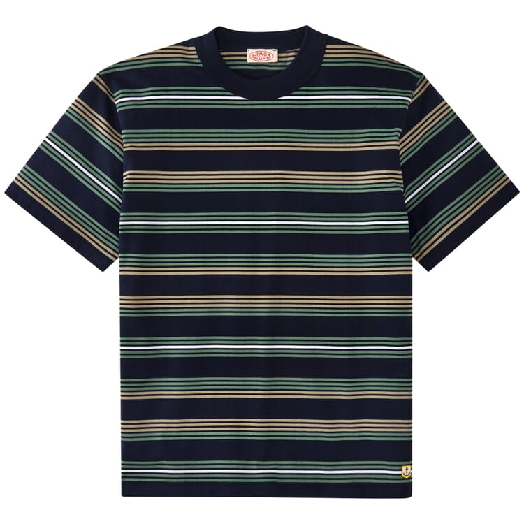Striped men's shirt, Navy green sand