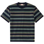 T-shirt homme rayé Vert marine-Sable