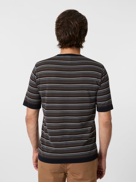 Herren-Strickshirt Navy-Braun-Grau, Tragebild
