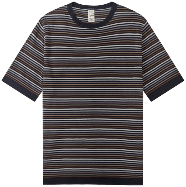 Herren-Strickshirt Navy-Braun-Grau