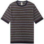 Herren-Strickshirt Navy-Braun-Grau