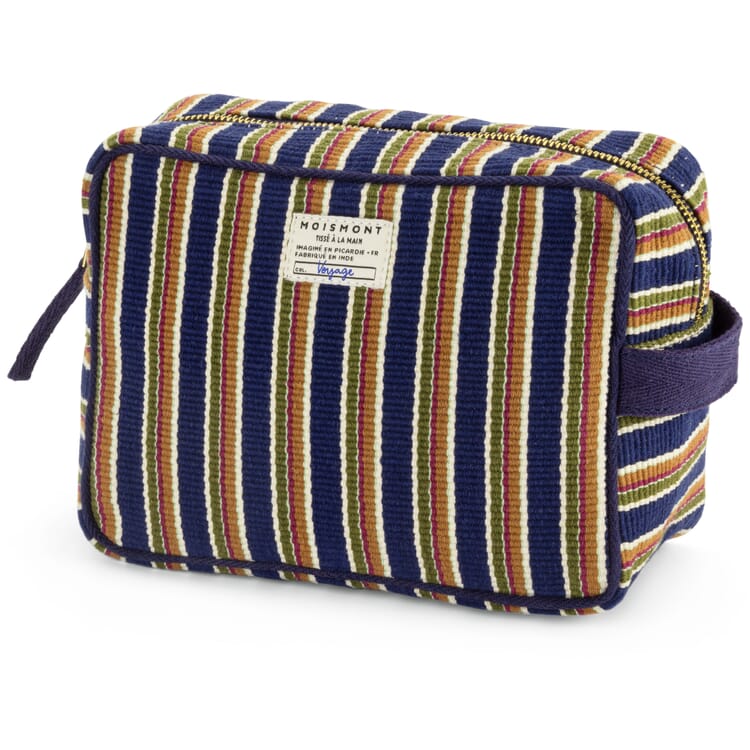 Toiletry bag N° 43 striped, Blue-Green
