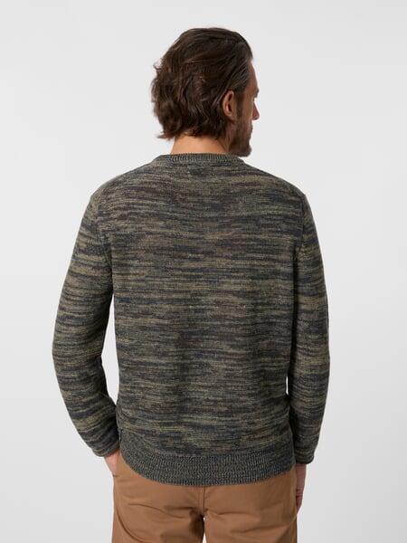 Herrenpullover Leinen Navy-Grün-Beige, Tragebild