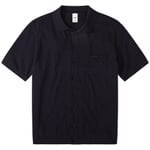 Herren-Strickshirt geknöpft Navy