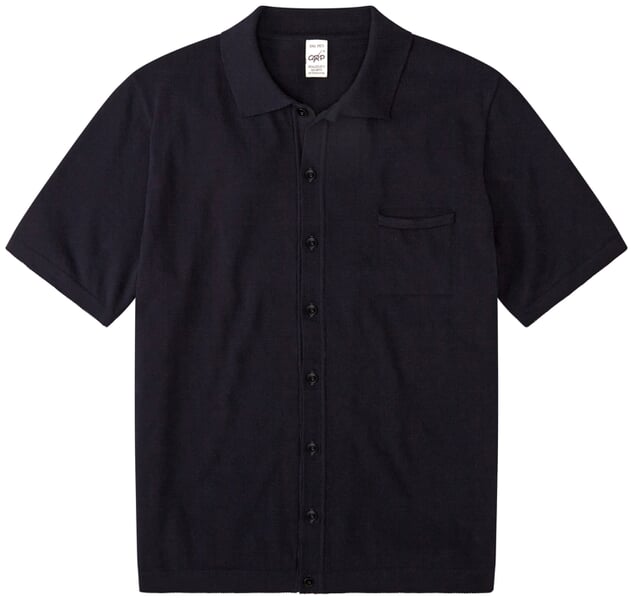 Men's knitted shirt buttoned Navy