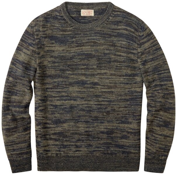 Herrenpullover Leinen Navy-Grün-Beige