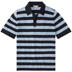 Polo de punto a rayas para hombre Azul marino