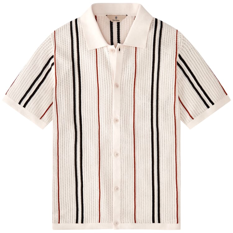 Men's polo shirt button placket, White