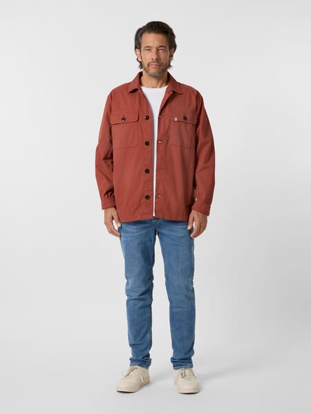 Herren-Hemdjacke Baumwolle Rost, Tragebild