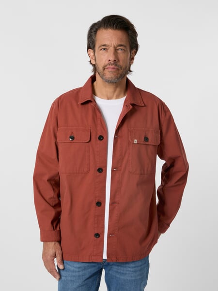 Herren-Hemdjacke Baumwolle Rost, Tragebild