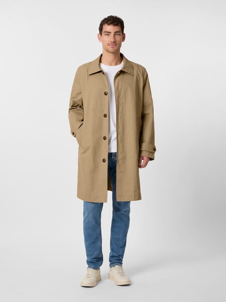 Herren-Kurzmantel Baumwolle Beige, Tragebild