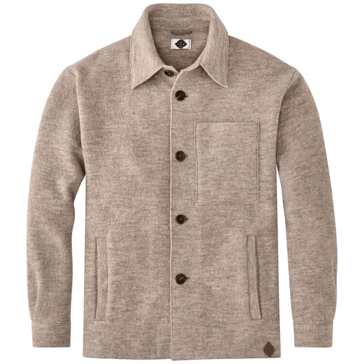 Men's wool knitted shirt jacket