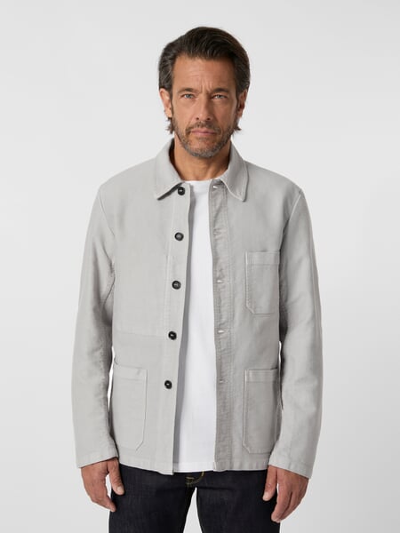 Herren-Hemdjacke Moleskin Hellgrau, Tragebild