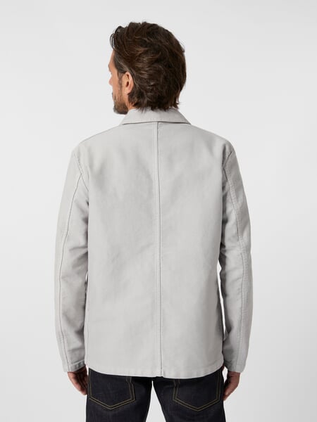 Herren-Hemdjacke Moleskin Hellgrau, Tragebild