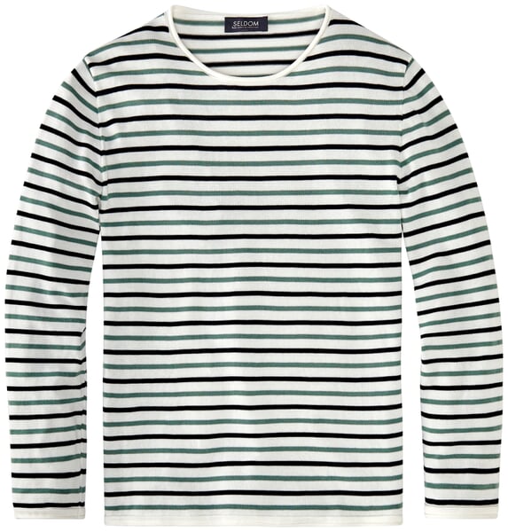 Herrenpullover Baumwolle Weiß-Grün-Navy