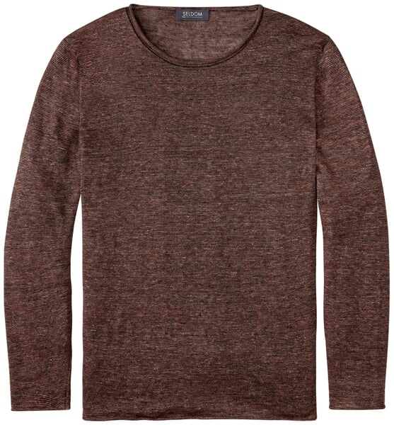 Herren-Leinenshirt Rostrot