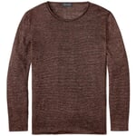 T-shirt en lin pour homme Rouge rouille