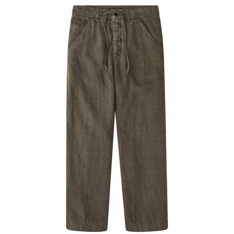Herren-Leinenhose, Oliv