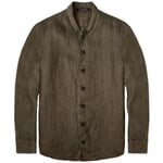 Herren-Leinenhemd Oliv