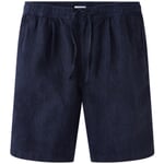 Pantalones cortos de lino para hombre Azul marino melange