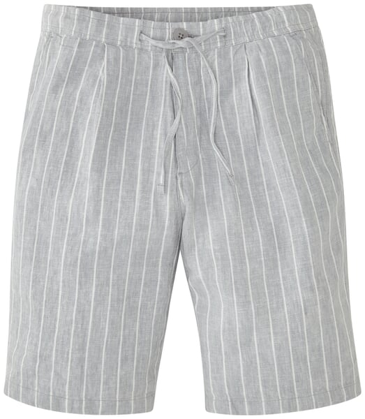 Herrenshorts Leinen gestreift Grau