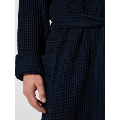 Unisex waffle piqu bathrobe, Navy | Manufactum