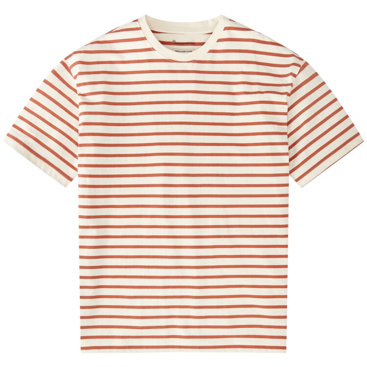 T-shirt à anneaux pour hommes, Blanc cassé-Rouge