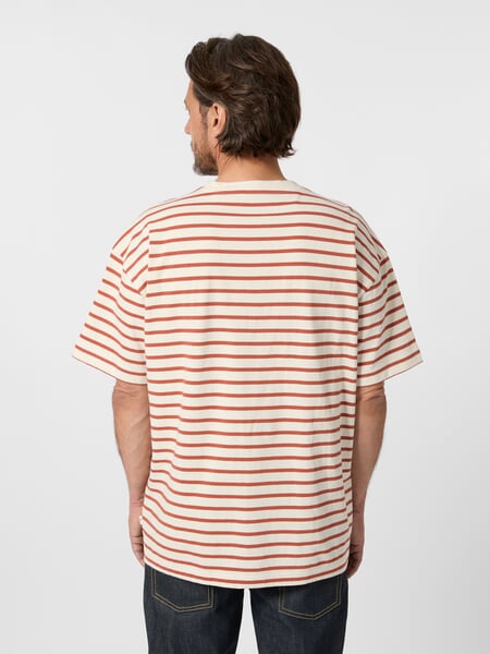 Camisa de rayas para hombre Rojo óxido hueso, Tragebild