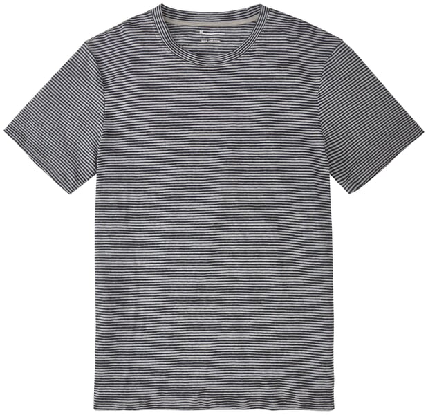 Herrenshirt geringelt Navy-Grau