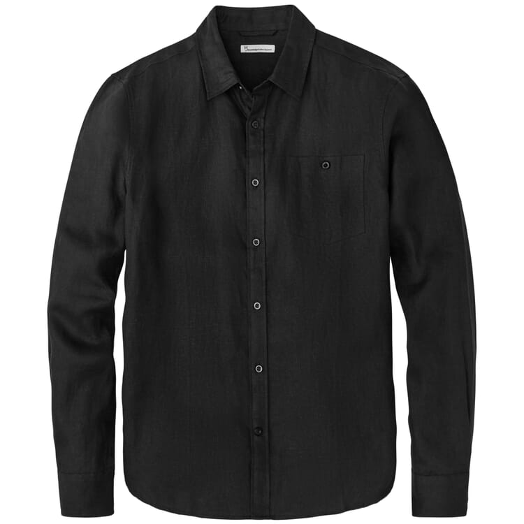 Camisa de lino para hombre, Negro