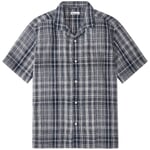 Camisa de cuadros para hombre Azul marino-blanco