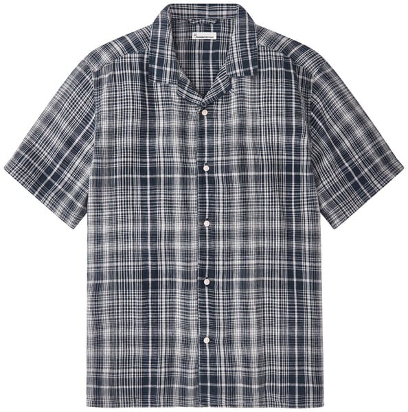 Men shirt plaid Navy-Offwhite