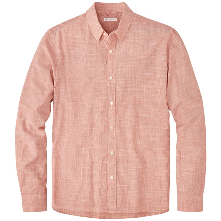 Camicia a righe da uomo, Bianco sporco rosso ruggine