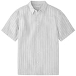 Chemise homme en lin rayé Gris